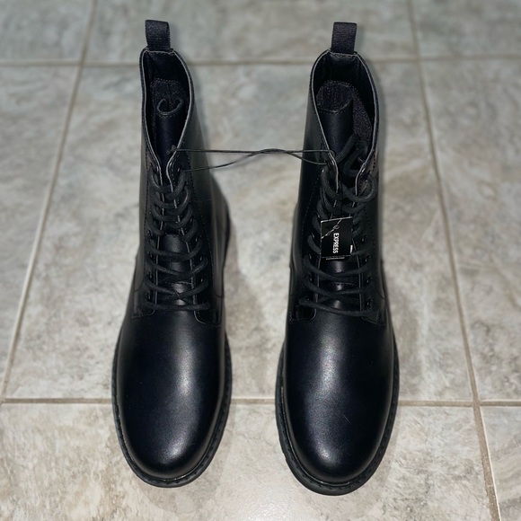 NWT Express Black Combat Boots - Picture 4 of 11